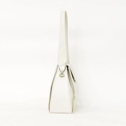 Loewe Leather Shoulder Bag Calfskin Musical Note Shape Metal White Flap — view 4