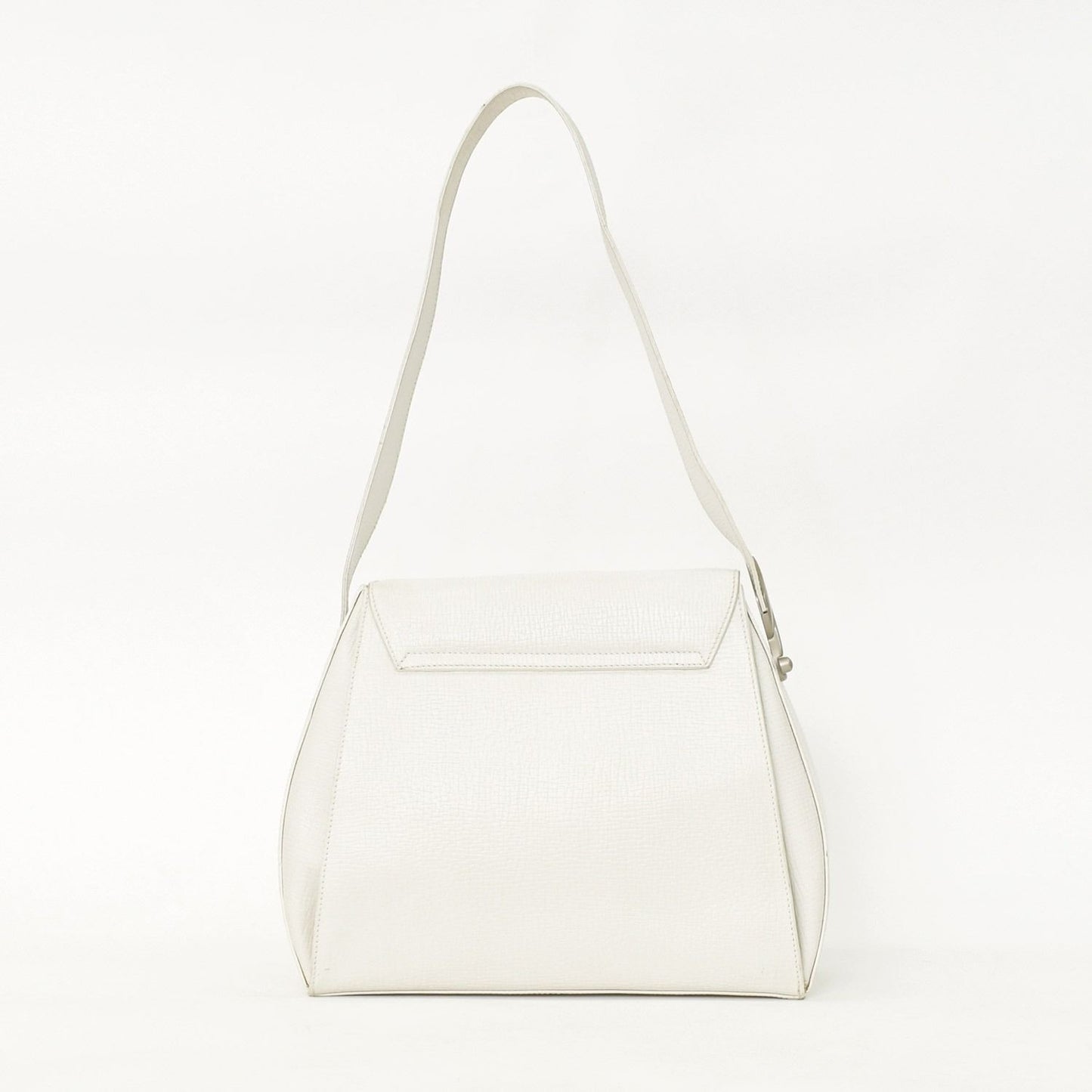 Loewe Leather Shoulder Bag Calfskin Musical Note Shape Metal White Flap — view 3
