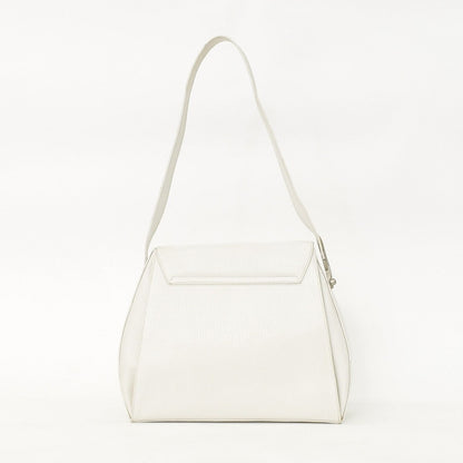 Loewe Leather Shoulder Bag Calfskin Musical Note Shape Metal White Flap — view 3