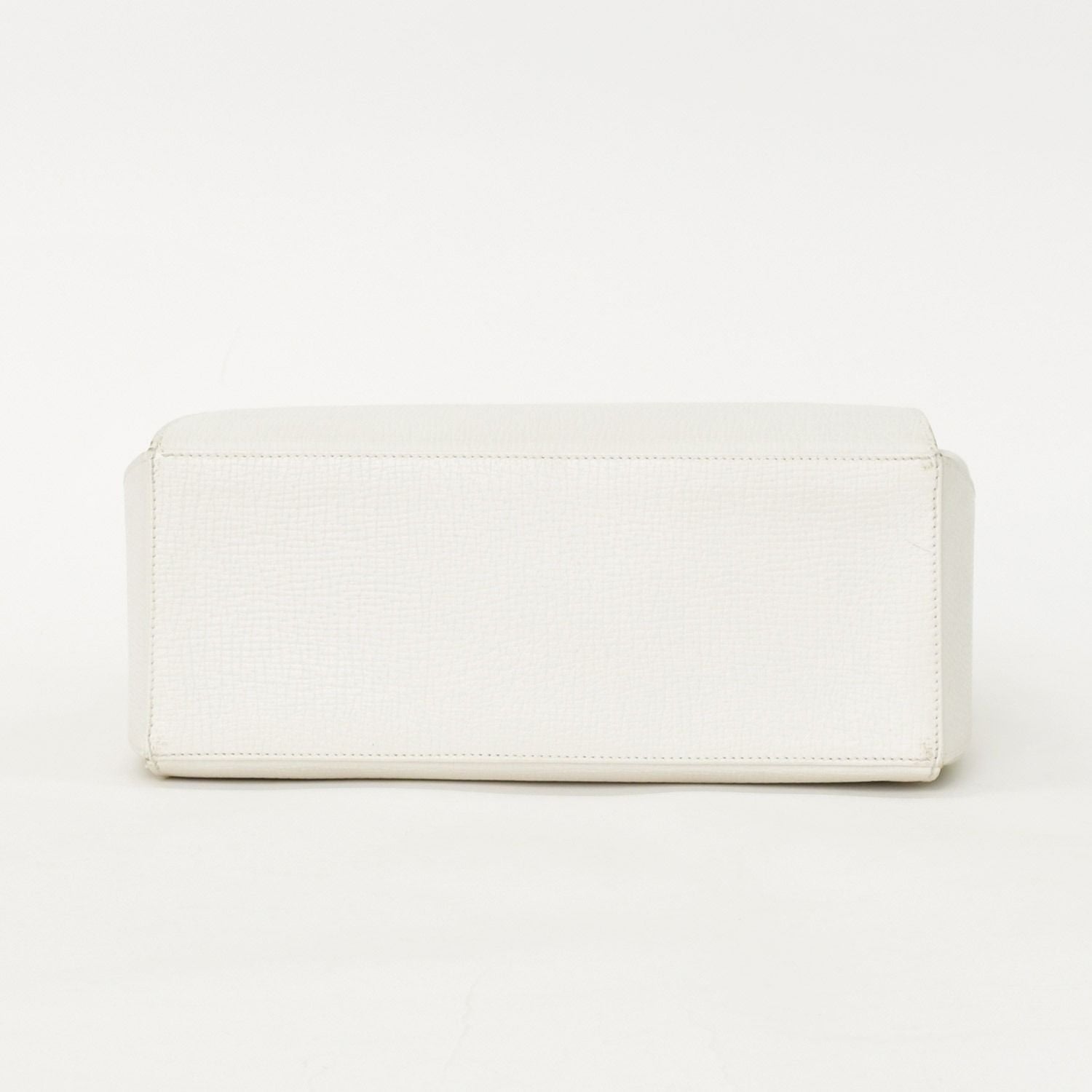 Loewe Leather Shoulder Bag Calfskin Musical Note Shape Metal White Flap — view 6