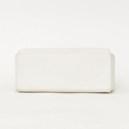 Loewe Leather Shoulder Bag Calfskin Musical Note Shape Metal White Flap — view 6