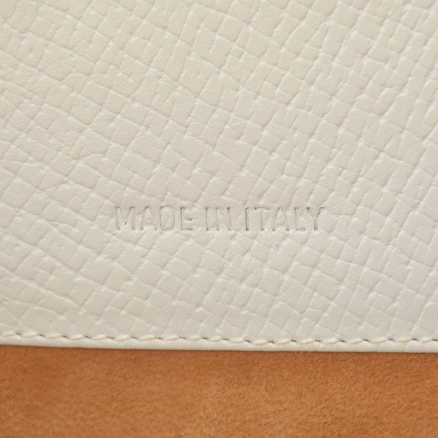 Loewe Leather Shoulder Bag Calfskin Musical Note Shape Metal White Flap — view 8