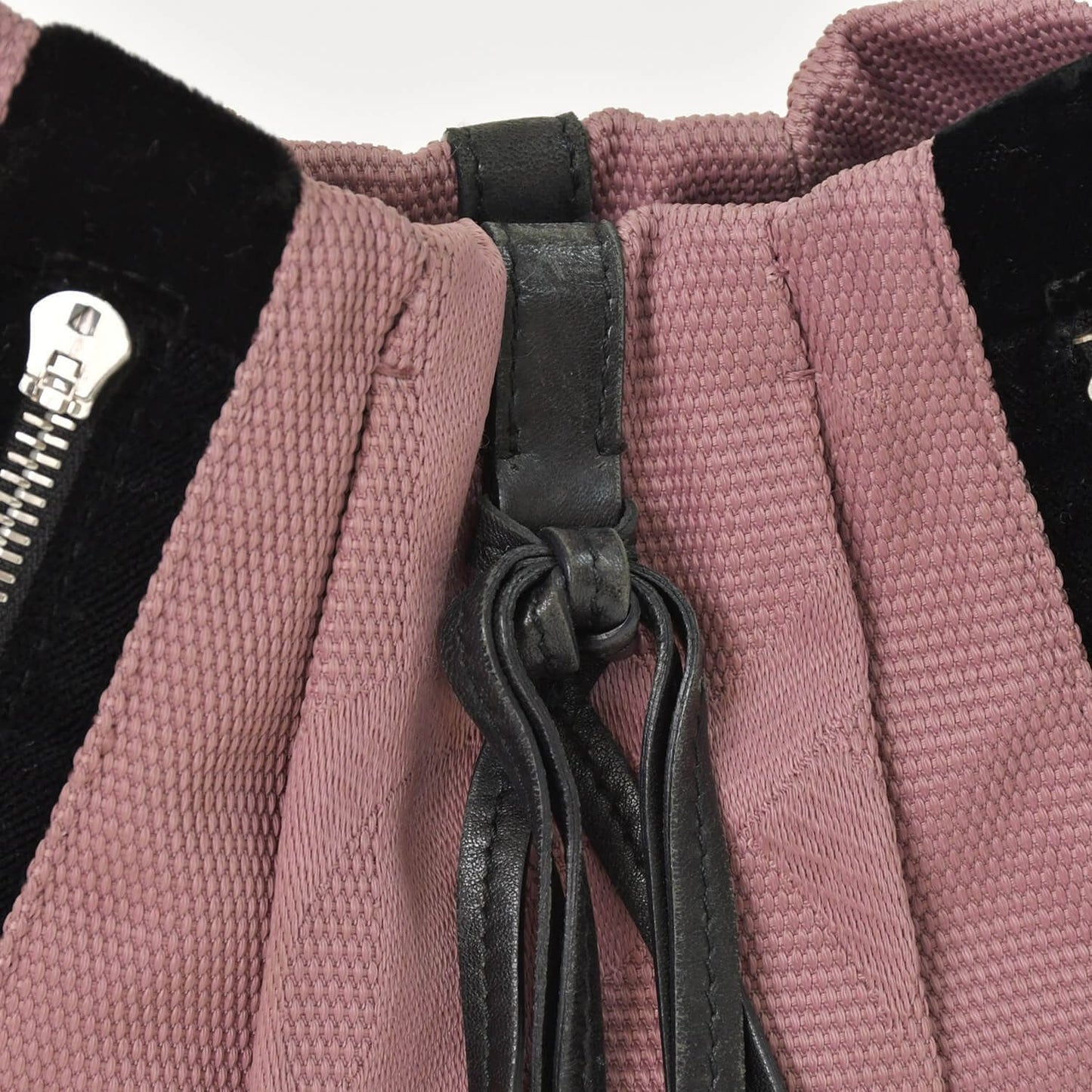 Saint Laurent Yves Monsaba Shoulder Bag Pink Canvas — view 5