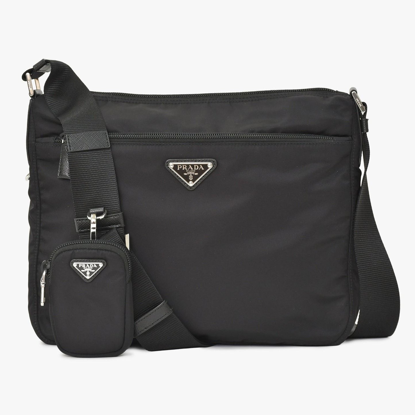Prada Nylon Shoulder Bag Re-Nylon Black Pouch
