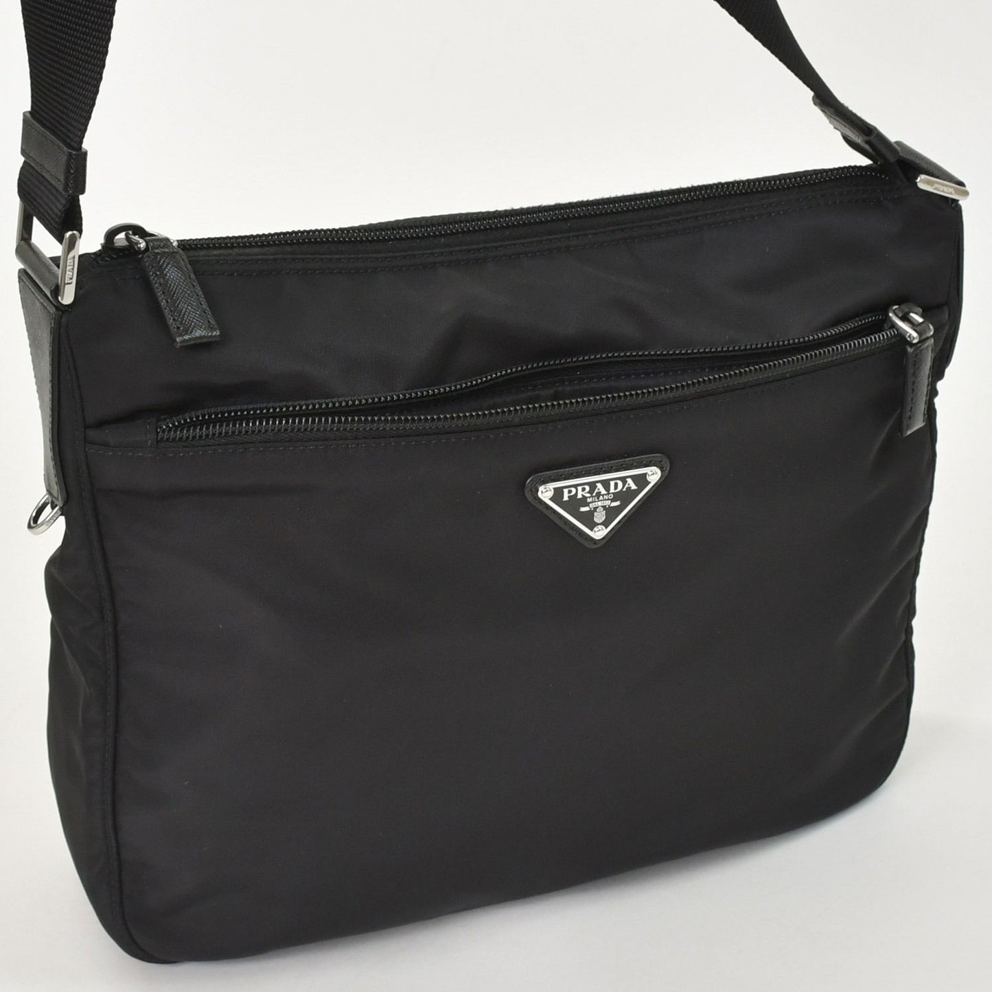 Prada Nylon Shoulder Bag Re-Nylon Black Pouch — view 6