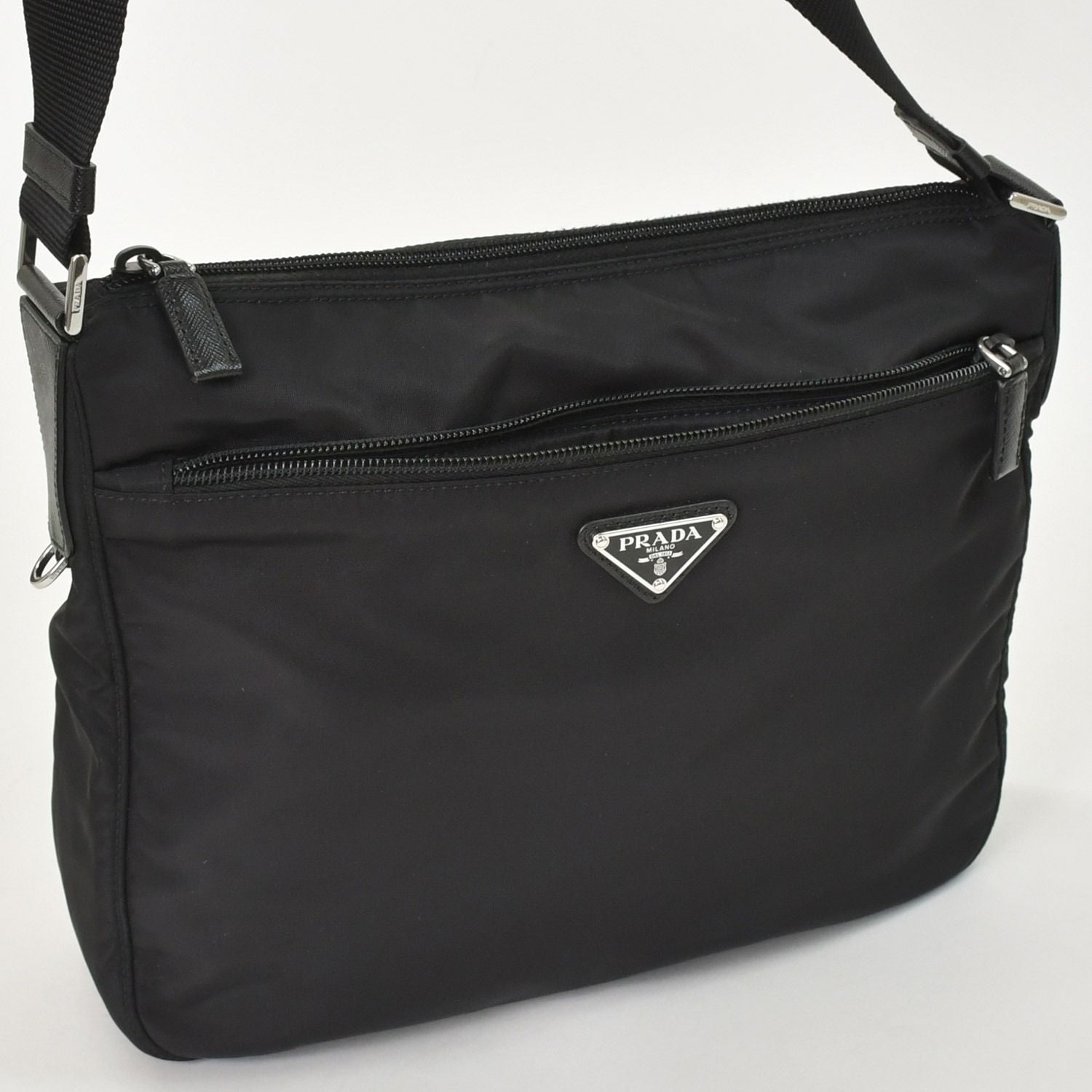 Prada Nylon Shoulder Bag Re-Nylon Black Pouch — view 6