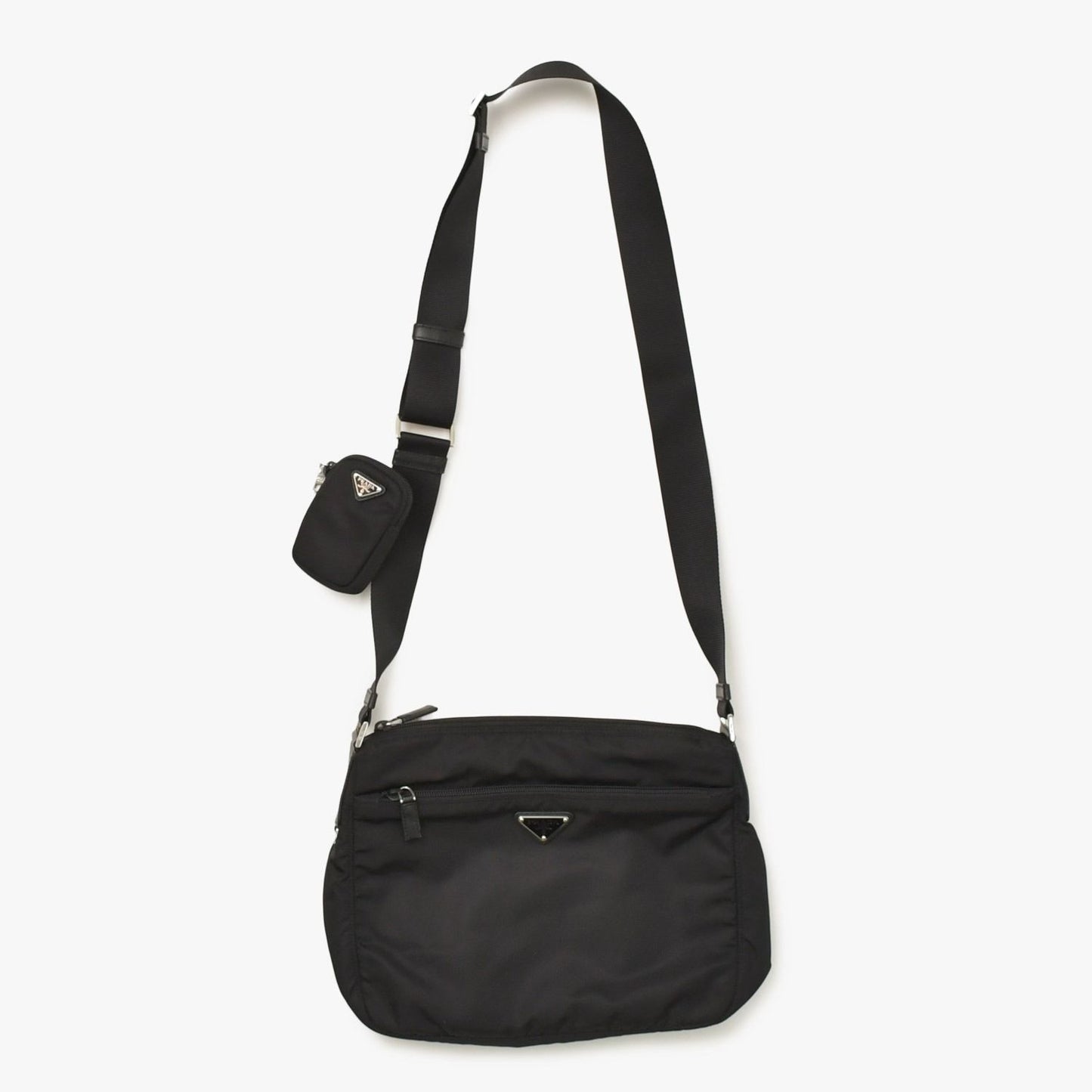 Prada Nylon Shoulder Bag Re-Nylon Black Pouch — view 5