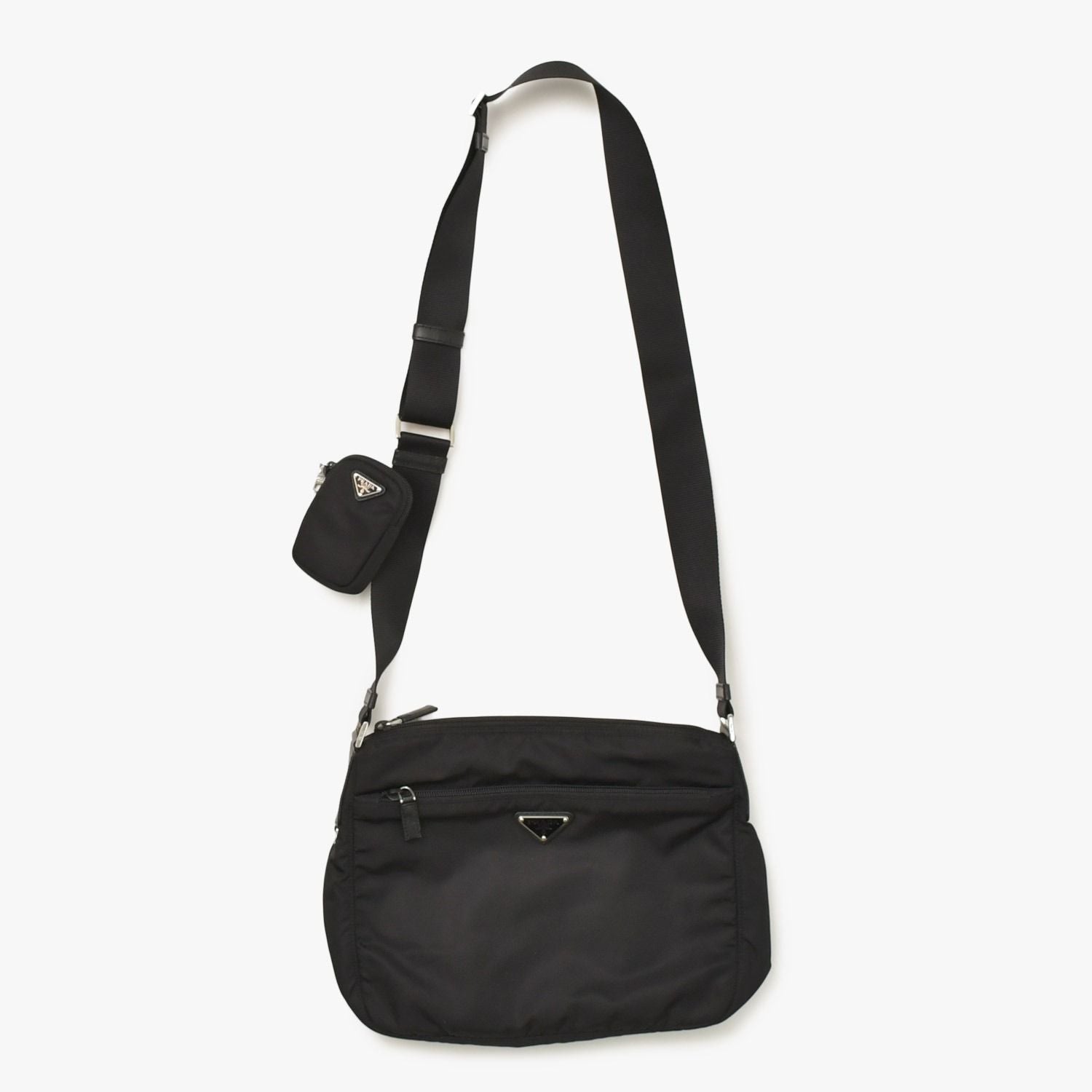 Prada Nylon Shoulder Bag Re-Nylon Black Pouch — view 5