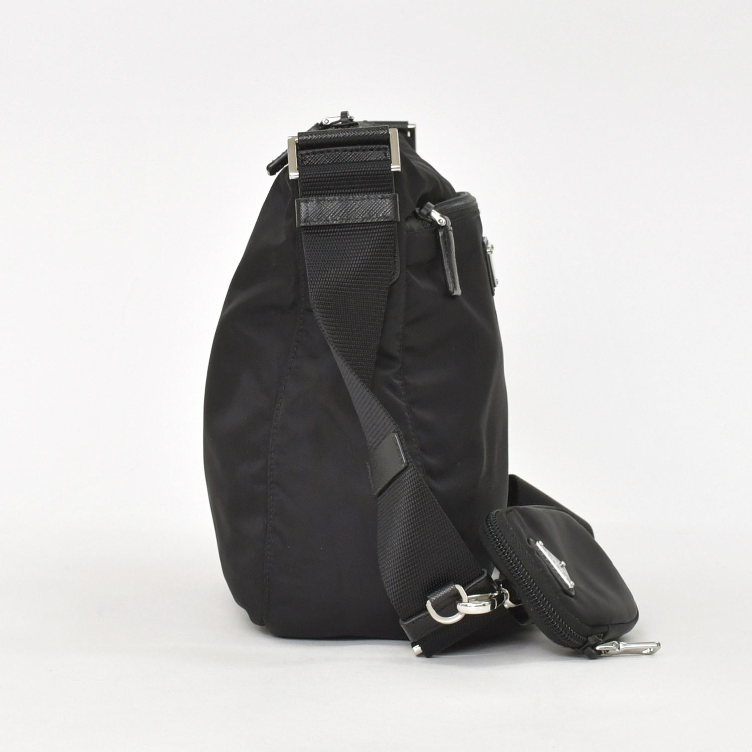 Prada Nylon Shoulder Bag Re-Nylon Black Pouch — view 4