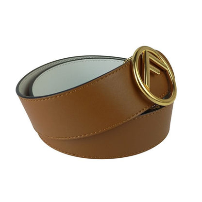Fendi Belt F's Brown Leather Reversible Gold — view 2