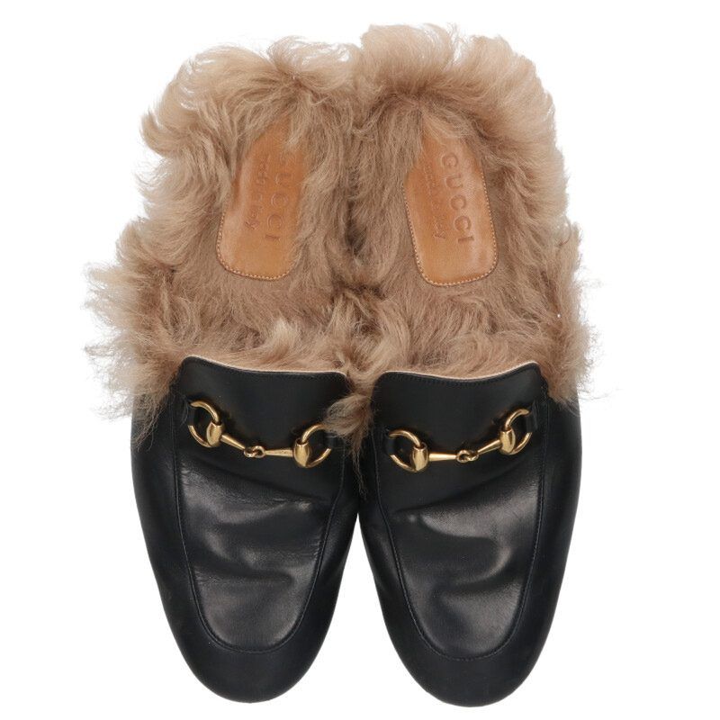 Gucci Princetown Horsebit Fur Slippers — view 5