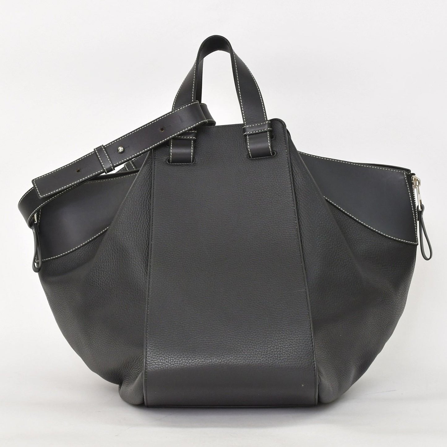 Loewe Hammock Large Shoulder Bag Leather Black Silver — view 2