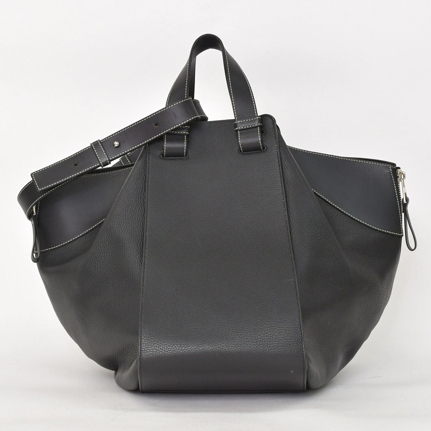 Loewe Hammock Large Shoulder Bag Leather Black Silver — view 2