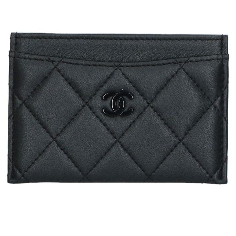 Chanel Quilted So Black Lambskin Card Case
