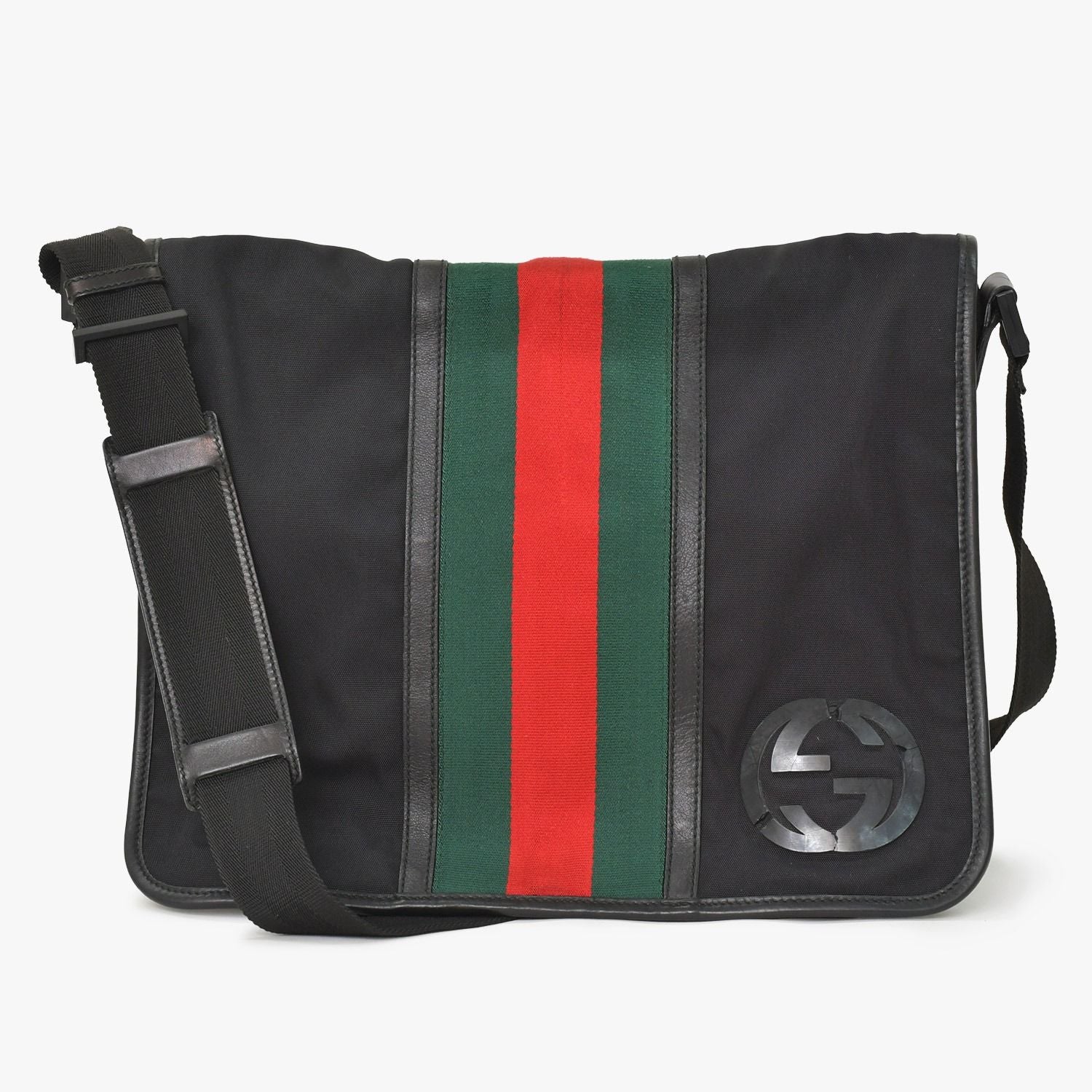 Gucci Guuci Shoulder Bag Sherry Line Black GG Logo