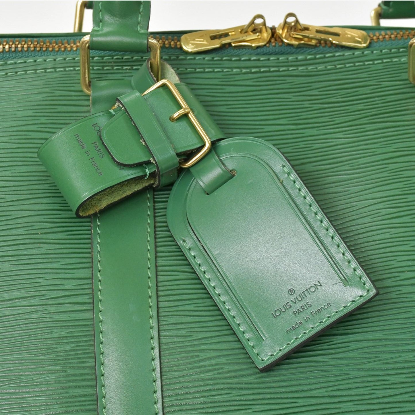 Louis Vuitton Keepall 50 Boston Bag Borneo Green Epi Leather Gold — view 5