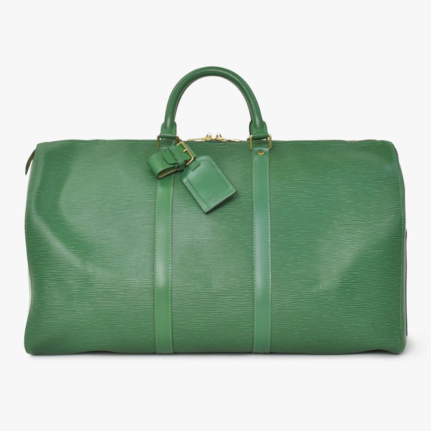 Louis Vuitton Keepall 50 Boston Bag Borneo Green Epi Leather Gold — view 3