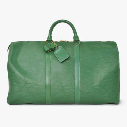 Louis Vuitton Keepall 50 Boston Bag Borneo Green Epi Leather Gold — view 3