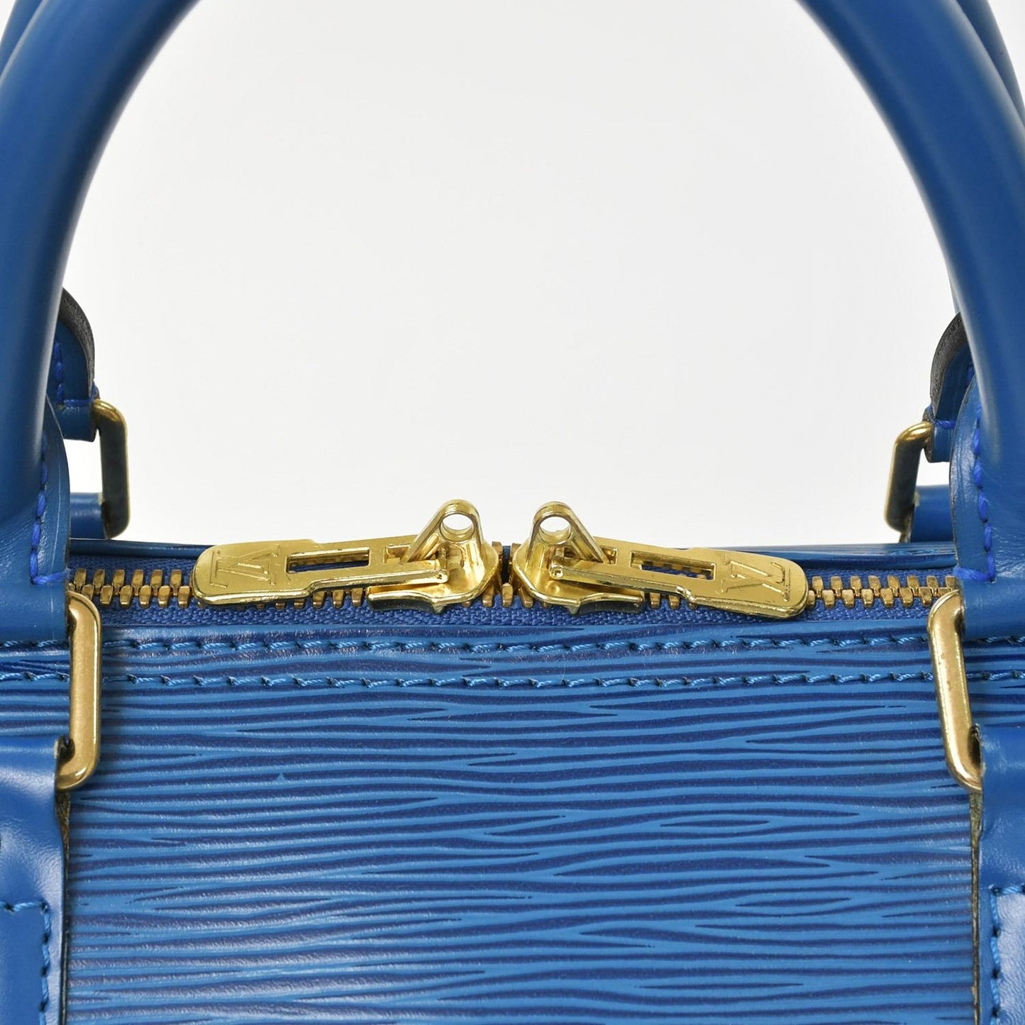 Louis Vuitton Epi Keepall 55 Boston Bag Leather Blue Logo — view 6