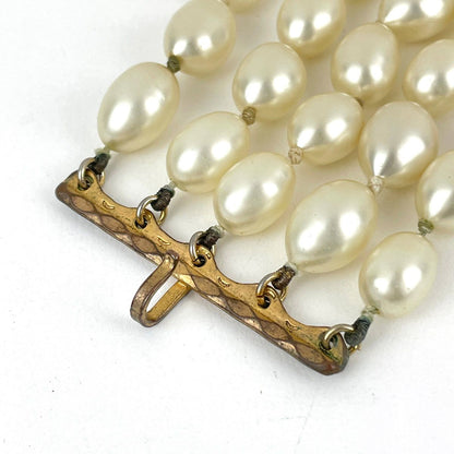 Chanel Faux Pearl Necklace 5 Row Choker White — view 4