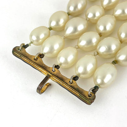 Chanel Faux Pearl Necklace 5 Row Choker White — view 5