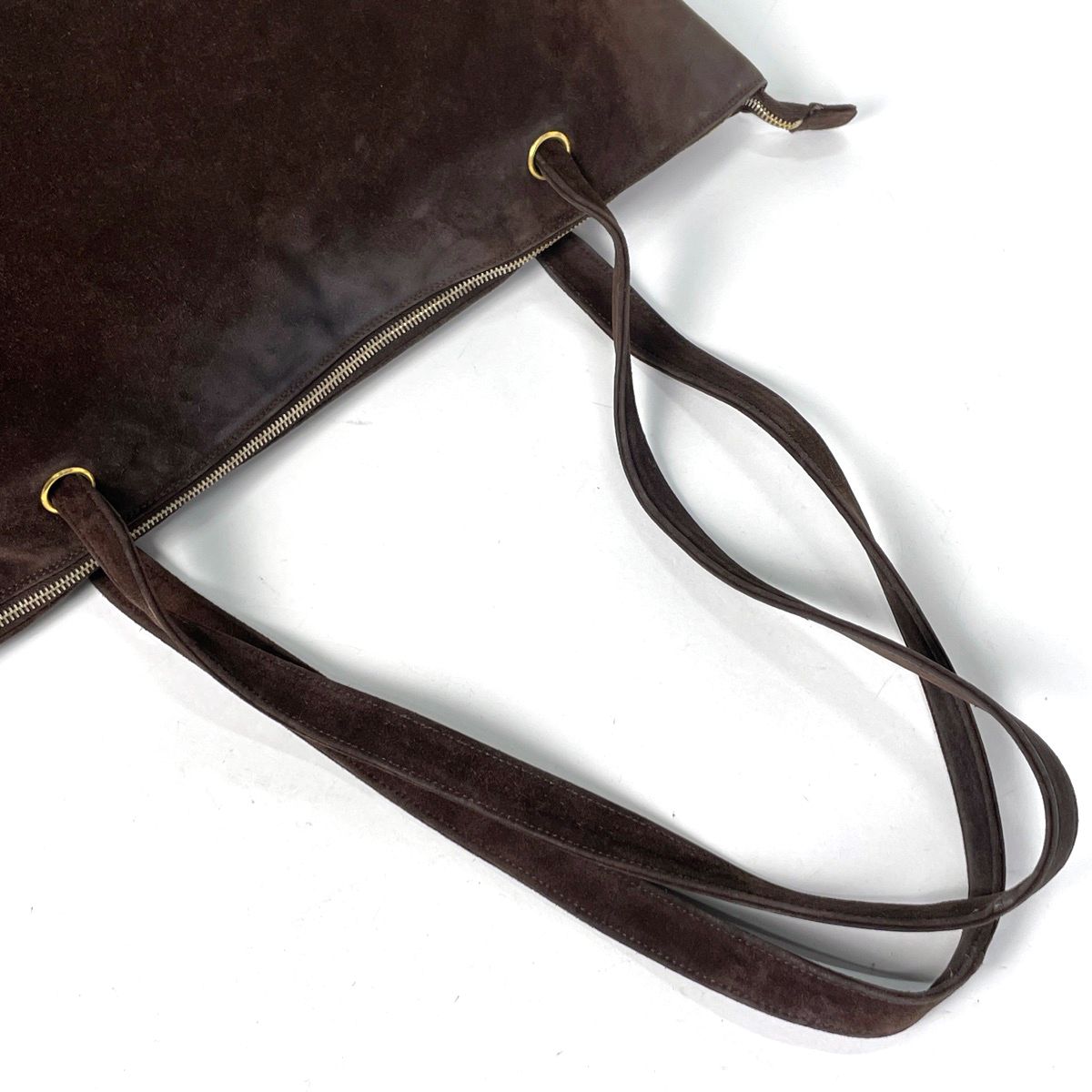 Chanel CC Logo Fringe Tote Bag Suede Brown — view 8