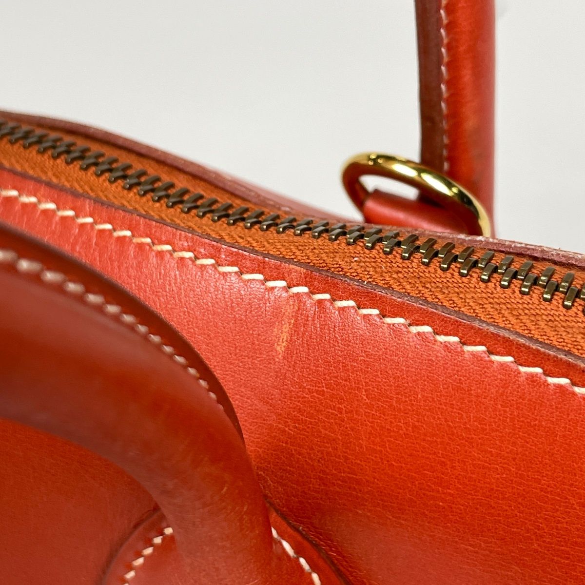 Hermes Bolide 35 2-Way Handbag Box Calf Red Brown — view 5