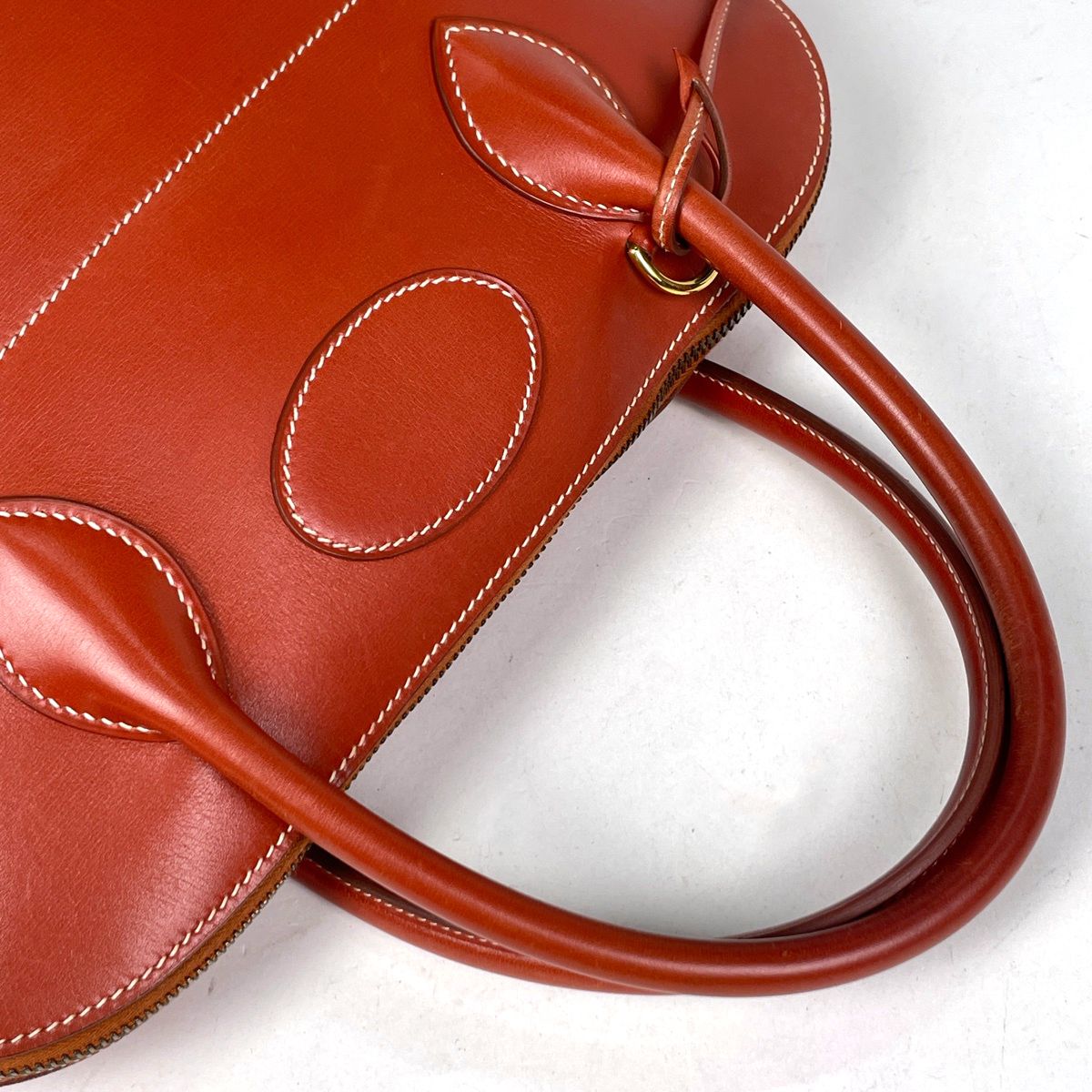 Hermes Bolide 35 2-Way Handbag Box Calf Red Brown — view 7