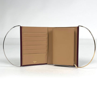 Cartier Logo Handbag Trinity Wallet Leather Bordeaux — view 7