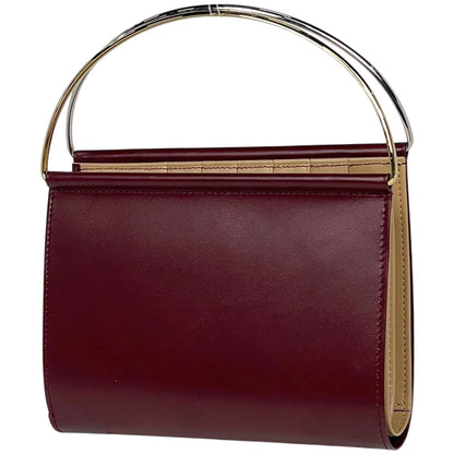 Cartier Logo Handbag Trinity Wallet Leather Bordeaux