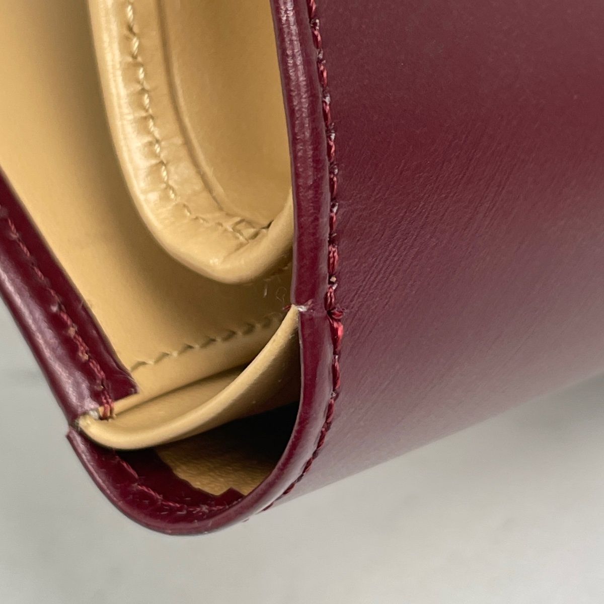 Cartier Logo Handbag Trinity Wallet Leather Bordeaux — view 3