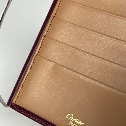 Cartier Logo Handbag Trinity Wallet Leather Bordeaux — view 4