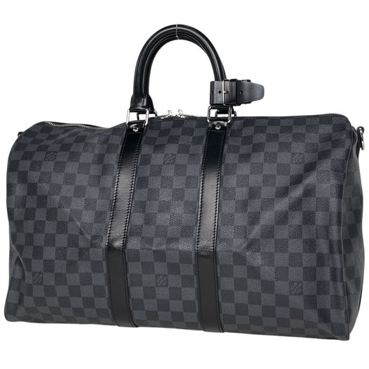 Louis Vuitton Keepall Bandouliere 45 Boston Bag Damier Graphite Noir