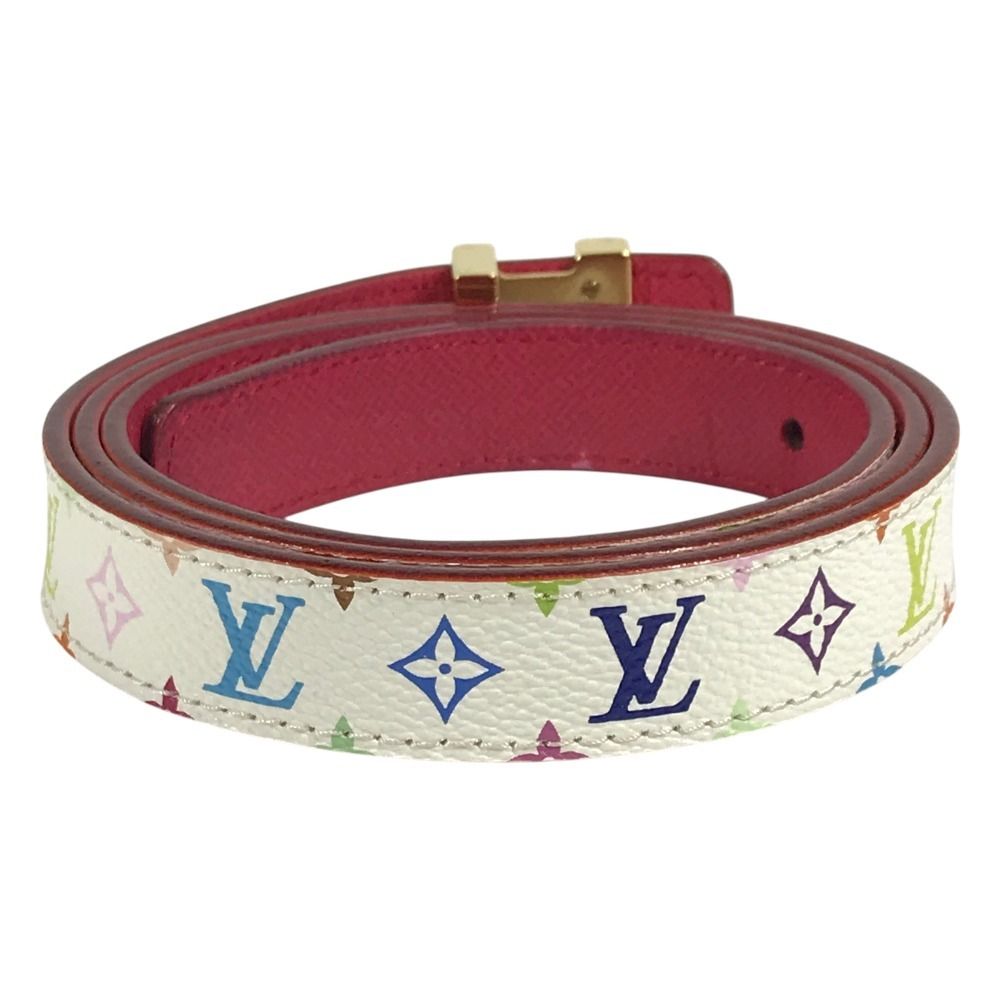 Louis Vuitton Belt Ceinture Initial Monogram Multicolor Canvas Blanc — view 4
