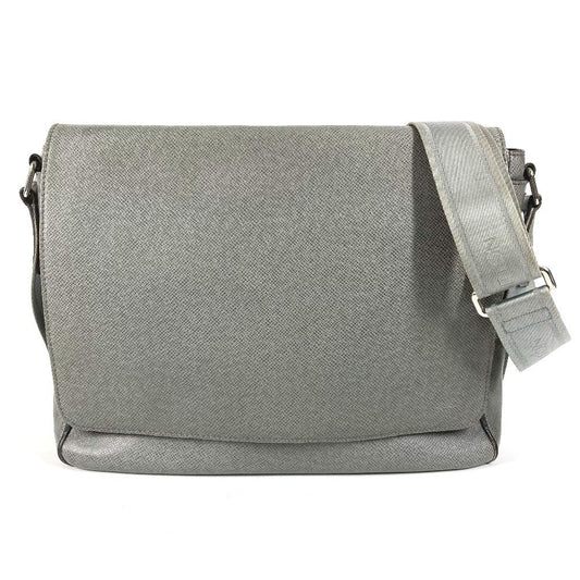 Louis Vuitton Shoulder Bag Roman MM Taiga Leather Glacier Gray