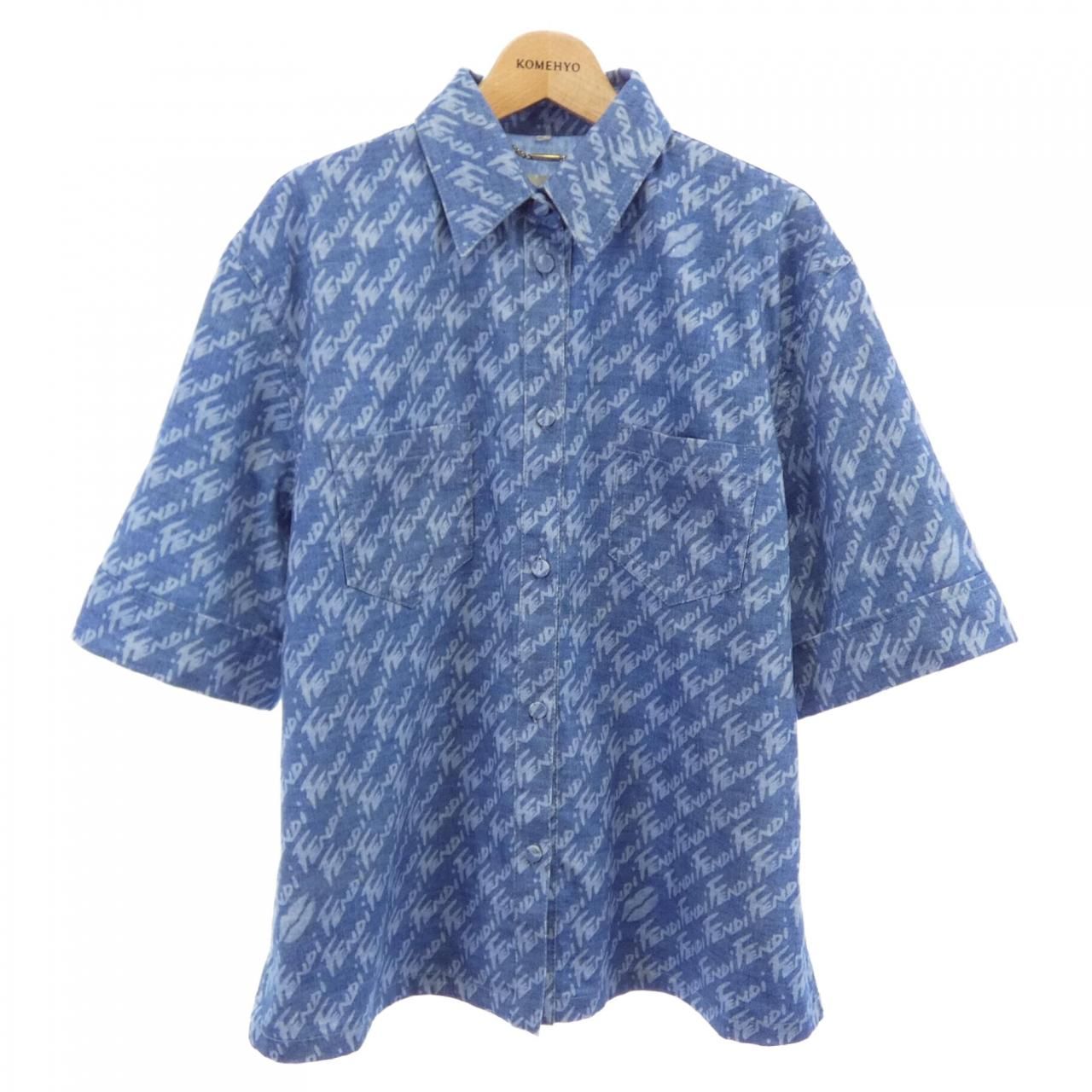 Fendi Short Sleeve Shirt Blue