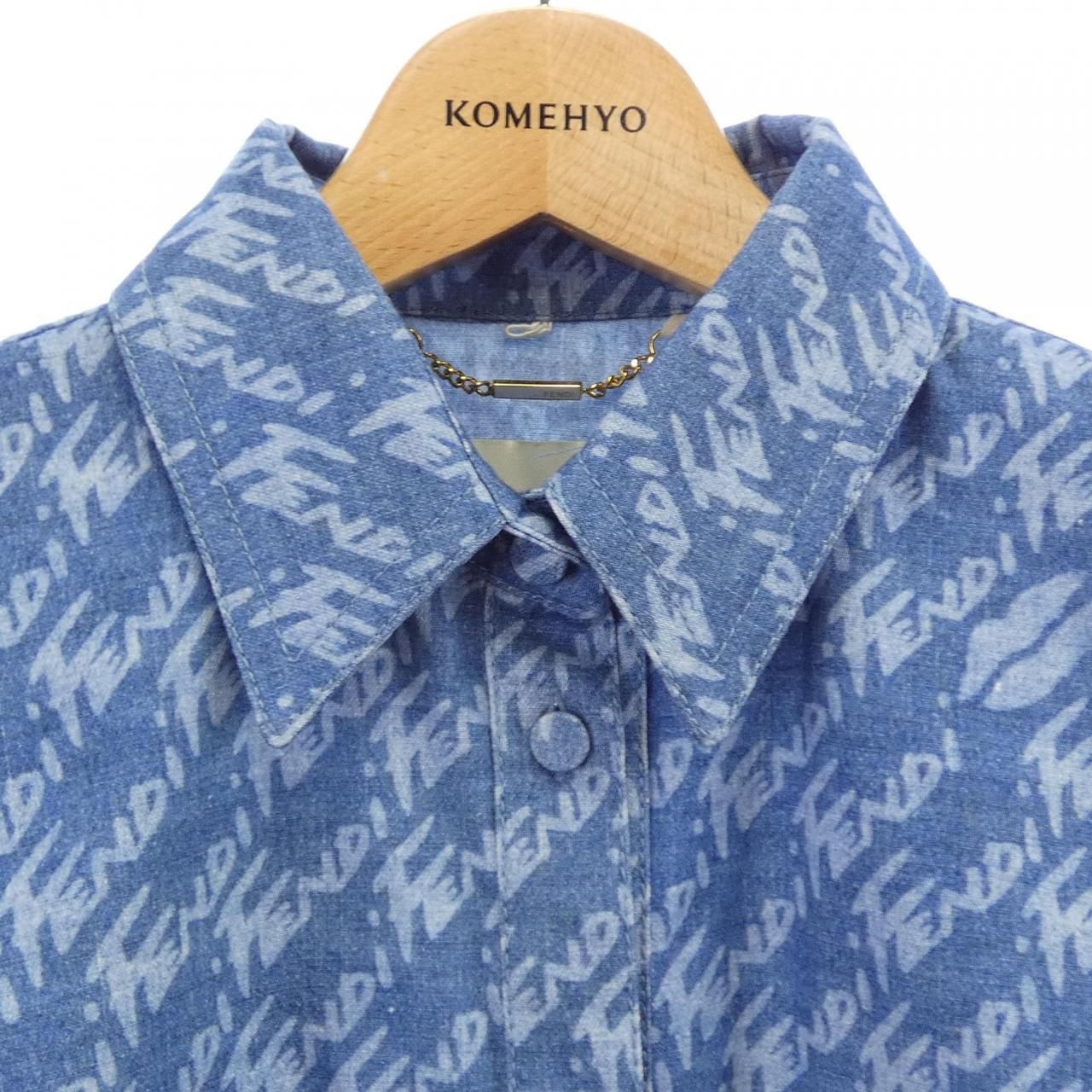 Fendi Short Sleeve Shirt Blue — view 6