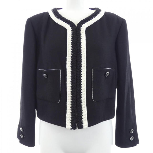 Chanel Collarless Jacket Black