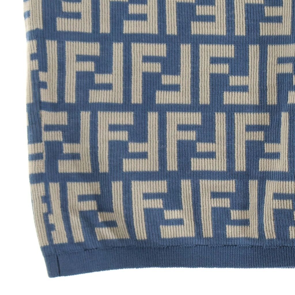 Fendi Zucca Pattern Sleeveless Dress Navy Beige Auhw — view 5