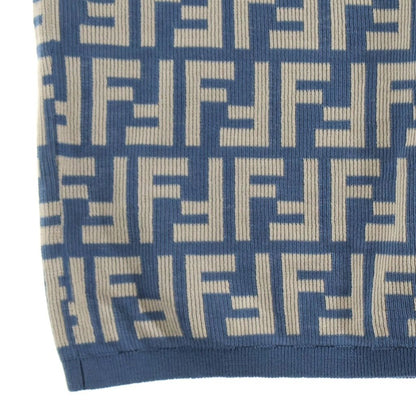 Fendi Zucca Pattern Sleeveless Dress Navy Beige Auhw — view 5
