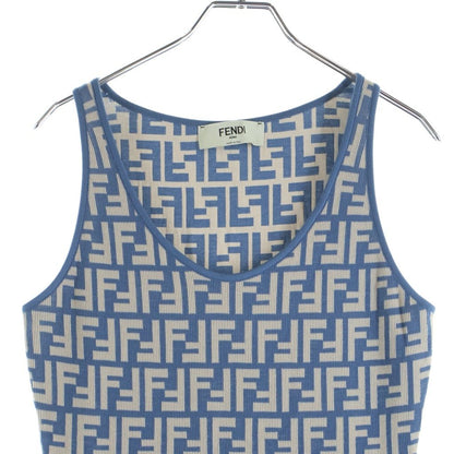 Fendi Zucca Pattern Sleeveless Dress Navy Beige Auhw — view 3