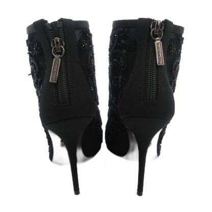 Dolce & Gabbana Boots Short Lace Visual High Heels Black 37 — view 5
