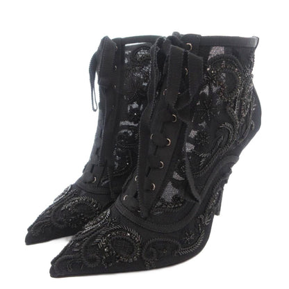 Dolce & Gabbana Boots Short Lace Visual High Heels Black 37
