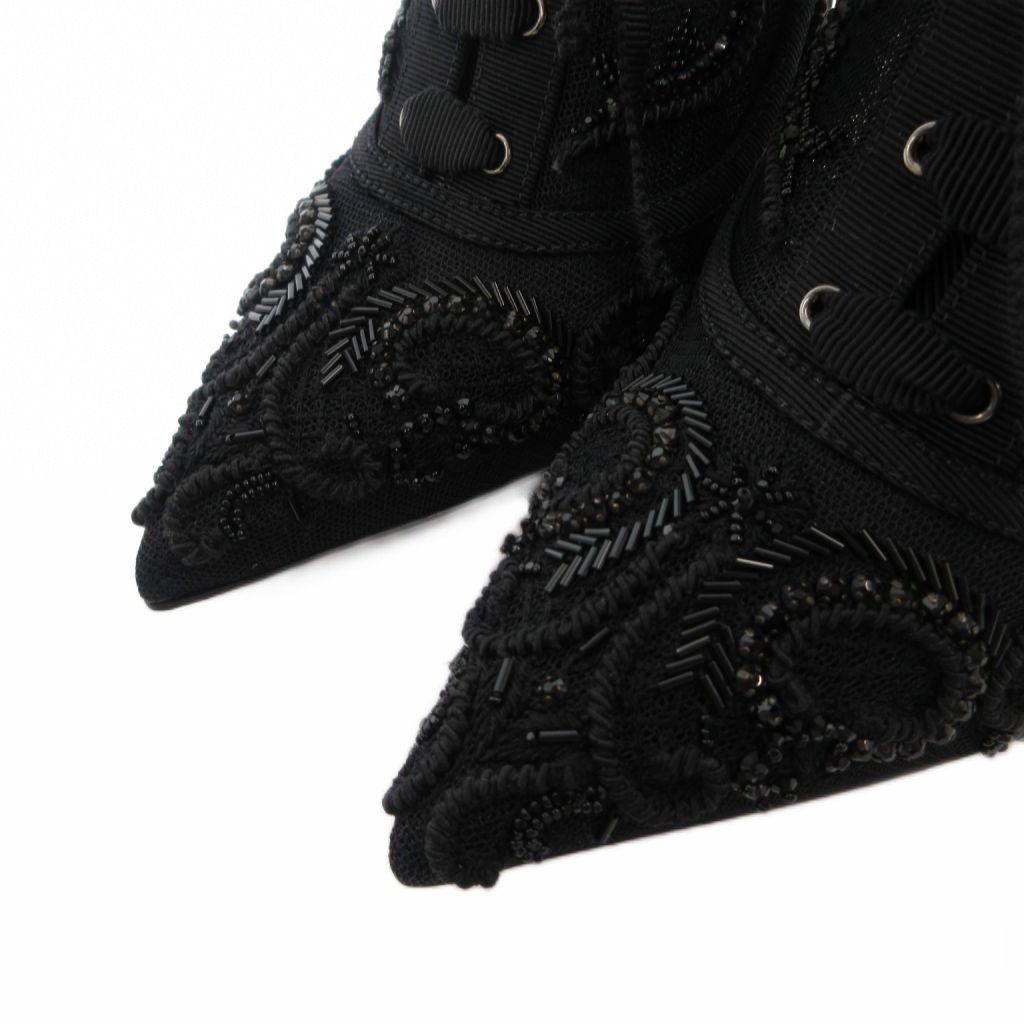 Dolce & Gabbana Boots Short Lace Visual High Heels Black 37 — view 3