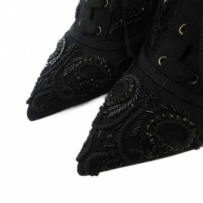 Dolce & Gabbana Boots Short Lace Visual High Heels Black 37 — view 3