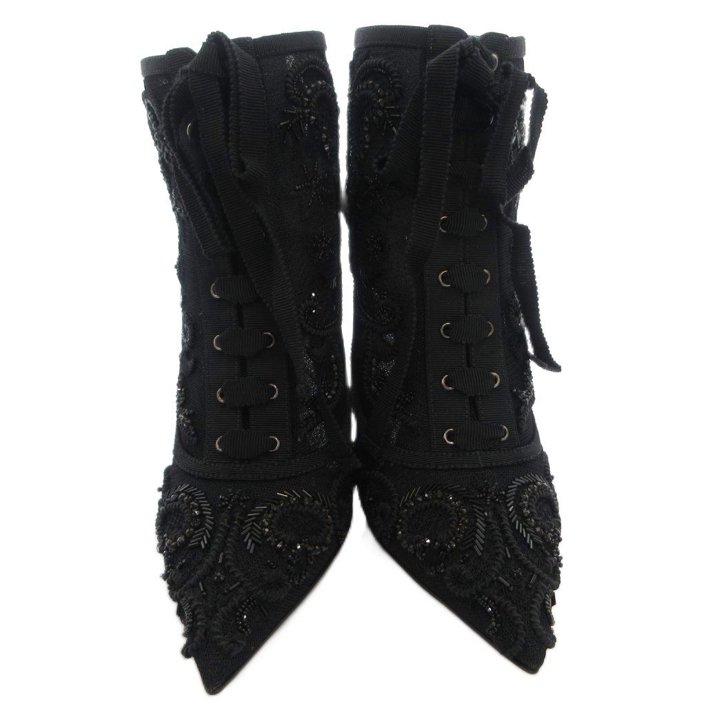 Dolce & Gabbana Boots Short Lace Visual High Heels Black 37 — view 4
