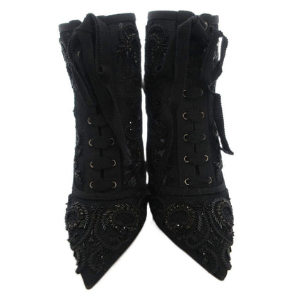 Dolce & Gabbana Boots Short Lace Visual High Heels Black 37 — view 4