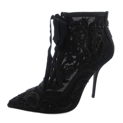 Dolce & Gabbana Boots Short Lace Visual High Heels Black 37 — view 2