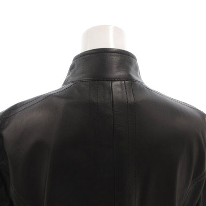 Dolce & Gabbana Leather Jacket Rider's Lining Leopard Pattern Zip Up 40 Black — view 5