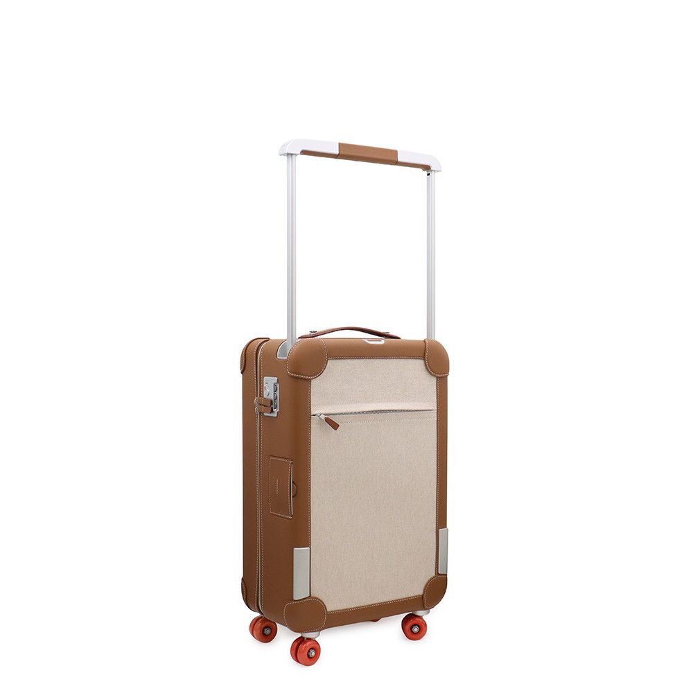 Hermes Carry Case Low Mobility Suitcase Gold Silver Toile H Taurillon — view 2